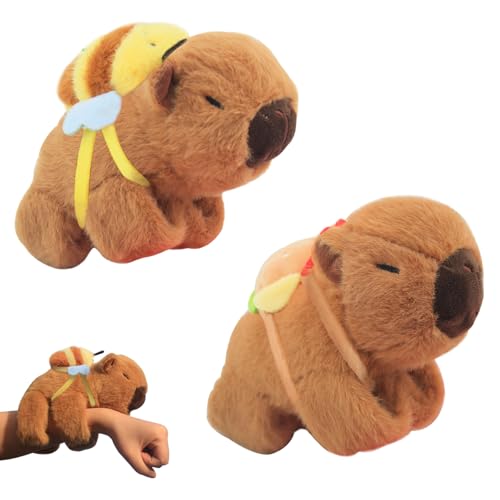 TUSAUW 2 Pcs Animal Slap Bracelets Capybara Plush Toy Stuffed Animal Capybara Huggers Slap Bracelets 9 Cute Bracelet Huggers Toy Wrist for Kids Birthday Party Favor Supply Gifts - Image 1