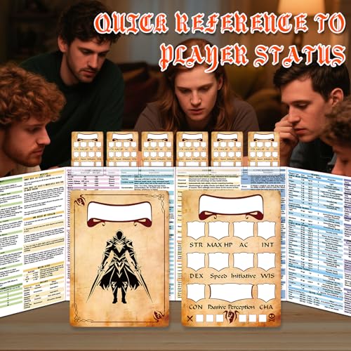 Byhoo DND InitiativeCombat Tracker SetWaterproof Acrylic DM Screen Top with 25 Insert CardsCompatible with Dungeons and Dragons 5ePathfinderTTRPGsDND Essentials Kit for Tabletop RPG Accessories - Image 5