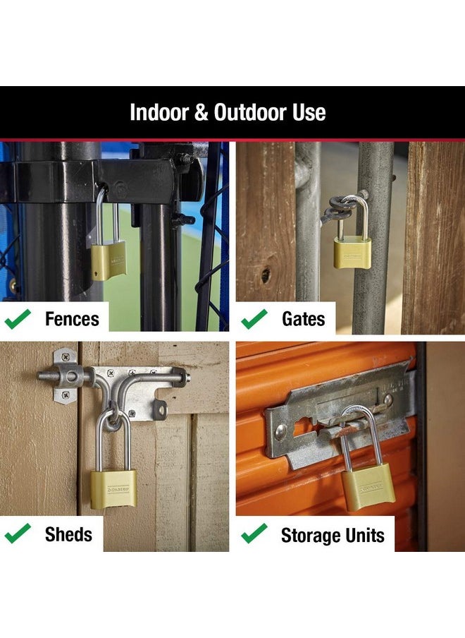 Master Lock Master Lock 175LH 2' Wide Set Your Own Combination Padlock, with 2-1/4 in. Shackle, Brass Finish  - Image 4