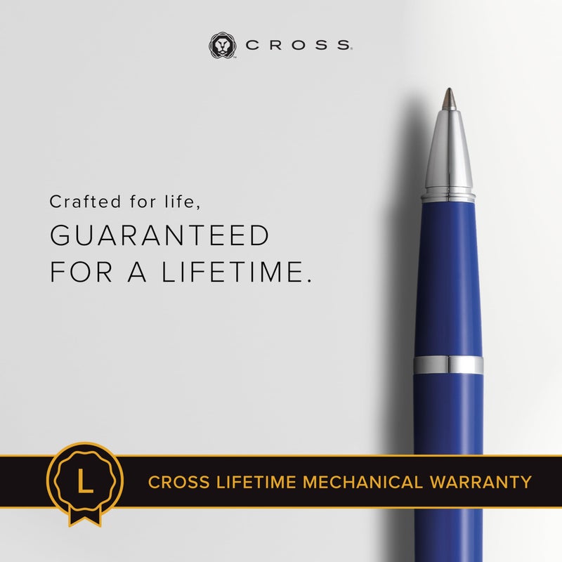 Cross Bailey Light Refillable Rollerball Pen Presented in a Everyday Gift Box - Medium Point, Black Ink, Polished Blue - Image 3