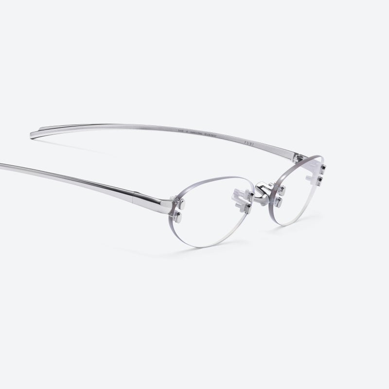 جنتل مونستر نظارات شمسية بيضاوية بدون إطار من Gentle Monster Furi Col.02 57 للجنسين - إطار فضي وعدسات شفافة - Image 3