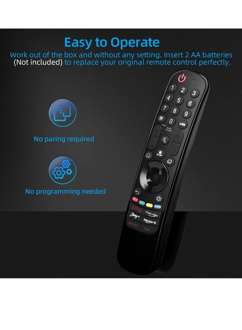 PopZa Universal for LG Magic Remote Control, Replacement for LG LED OLED LCD 4K UHD Smart TV, with Buttons for Netflix, Prime Video, Disney Plus, LG-Channels Button - Image 4