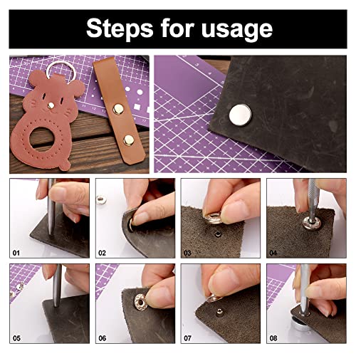 Mayboos 183Pcs Leather Kit, Leather Working Kits with Saddle Making Leather Working Tools, Leather Rivets Kit, Prong Punch, Leather Hammer for Leather Working, Leather Making, Leather Craft DIY - Image 3