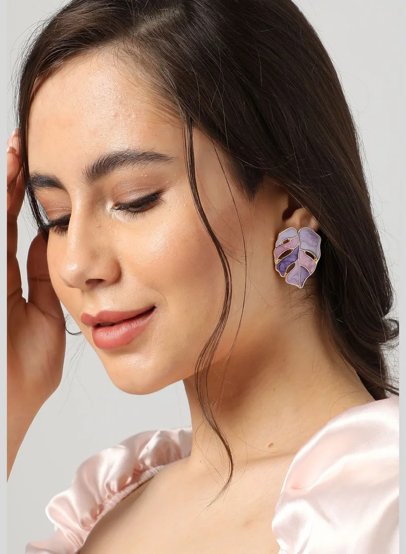 SOHI Gold Plated Designer Stud