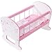 Kiddie Play Doll Crib Wooden Rocking Cradle for Baby Dolls with Mattress Pillow Blanket for 18 Doll - Image 2