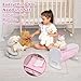 Kiddie Play Doll Crib Wooden Rocking Cradle for Baby Dolls with Mattress Pillow Blanket for 18 Doll - Image 4