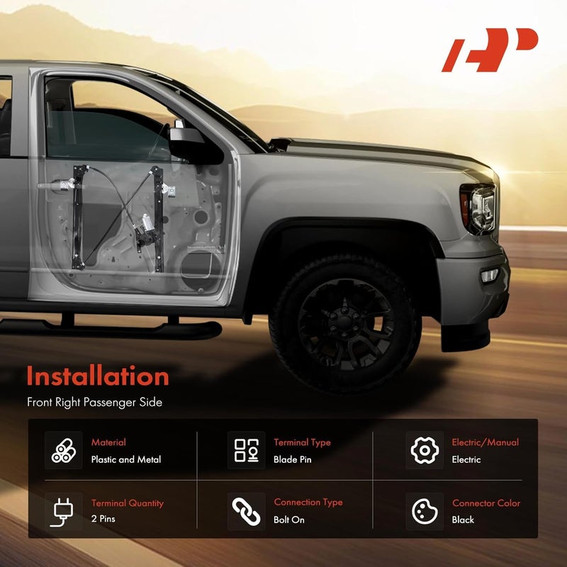 A-Premium Power Window Regulator with Motor for Dodge Grand Caravan & Town & Country 2004-2007 - Front Right Passenger Side - Image 3