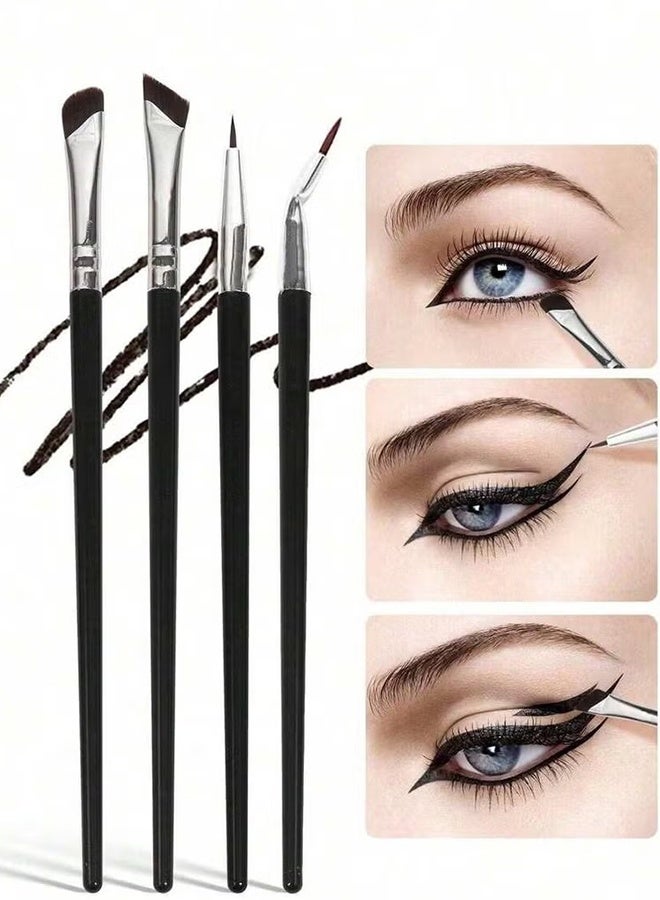 هابي دي طقم فرشاة محدد العيون والحواجب 7 قطع، فرش دقيقة رفيعة بزاوية عالية للدقة في المكياج، فرش للجِل محدد العيون بدقة - Image 4