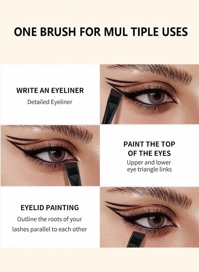 هابي دي طقم فرشاة محدد العيون والحواجب 7 قطع، فرش دقيقة رفيعة بزاوية عالية للدقة في المكياج، فرش للجِل محدد العيون بدقة - Image 2