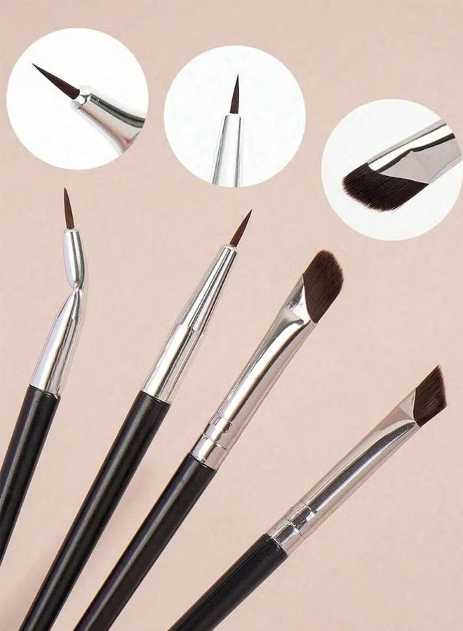 هابي دي طقم فرشاة محدد العيون والحواجب 7 قطع، فرش دقيقة رفيعة بزاوية عالية للدقة في المكياج، فرش للجِل محدد العيون بدقة - Image 5