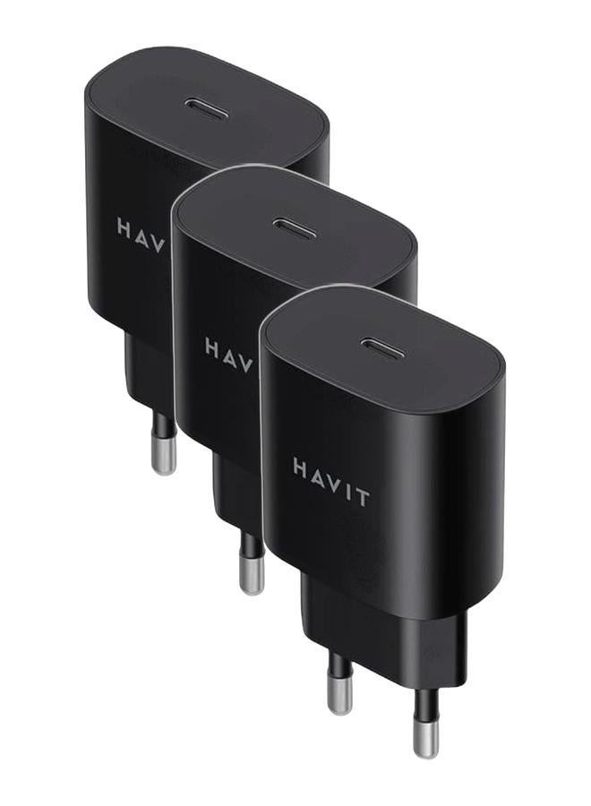 هافيت ٣ قطع شاحن هافت ٢٥ وات في باندل التوفير موديل uc25 - Image 1