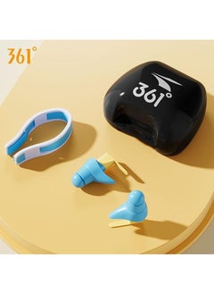 361 Degrees 3-Piece Set Of Swimming Silicone Nose Clip Earplugs for Children Soft Anti Choking Water Professional Swimming Diving Security Pool Accessories With Storage Box  - Image 1