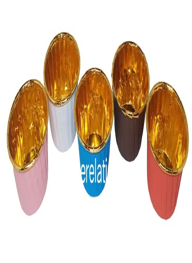 Bakerelation 100 Pcs Foil Paper Cake Baking Cups Cupcake Liners Muffin Liners Cupcake Holder Cupcake Baking Liners Cups Holder Disposable Mold (Multicolours Golden) - Image 2