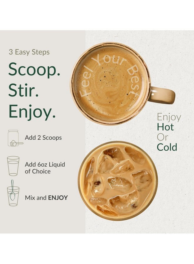 BIOptimizers Mushroom Coffee Alternative - Salted Caramel Drink - Lion’s Mane, Chaga, Reishi + Collagen Peptides for Focus, Energy & Gut Health - Adaptogenic Mushrooms & MCT Powder - 15 Servings - Image 5