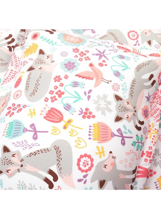 Lush Decor Lush Decor Pixie Fox with Sheet Set Kids Back to Campus 5 Piece Comforter Set, Twin-XL, Pink & Gray  - Image 5
