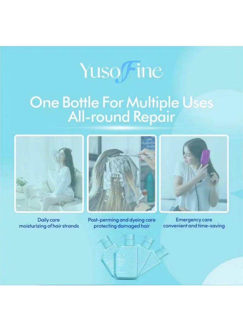 YusoFine Multifunctional Hair Treatment Serum for Frizz Control & Repair This versatile hair essence combines hydration, repair, and protection in one step. It nourishes dry hair, minimizes split ends, improves softness, enhances shine, and supports long-lasting smoothness throughout the day. - Image 5