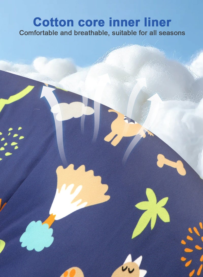 أوربازار وسادة مقعد السيارة على شكل حرف H للأطفال (ديناصور أزرق غامق)، وسائد سيارة للأطفال للنوم، دعم رأس الطفل أثناء النوم في السيارة، وسادة مقعد السيارة لمسند الرقبة أثناء السفر للأطفال أثناء النوم - Image 4