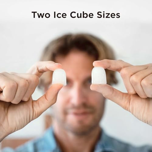 Silonn صانع الثلج سيلون، 9 مكعبات جاهزة في 6 دقائق، 26 رطل في 24 ساعة، آلة ثلج ذاتية التنظيف مع مغرفة ثلج وسلة، 2 حجم لمكعبات الثلج للمطبخ المنزلي والمكتب والبار والحفلات - Image 4