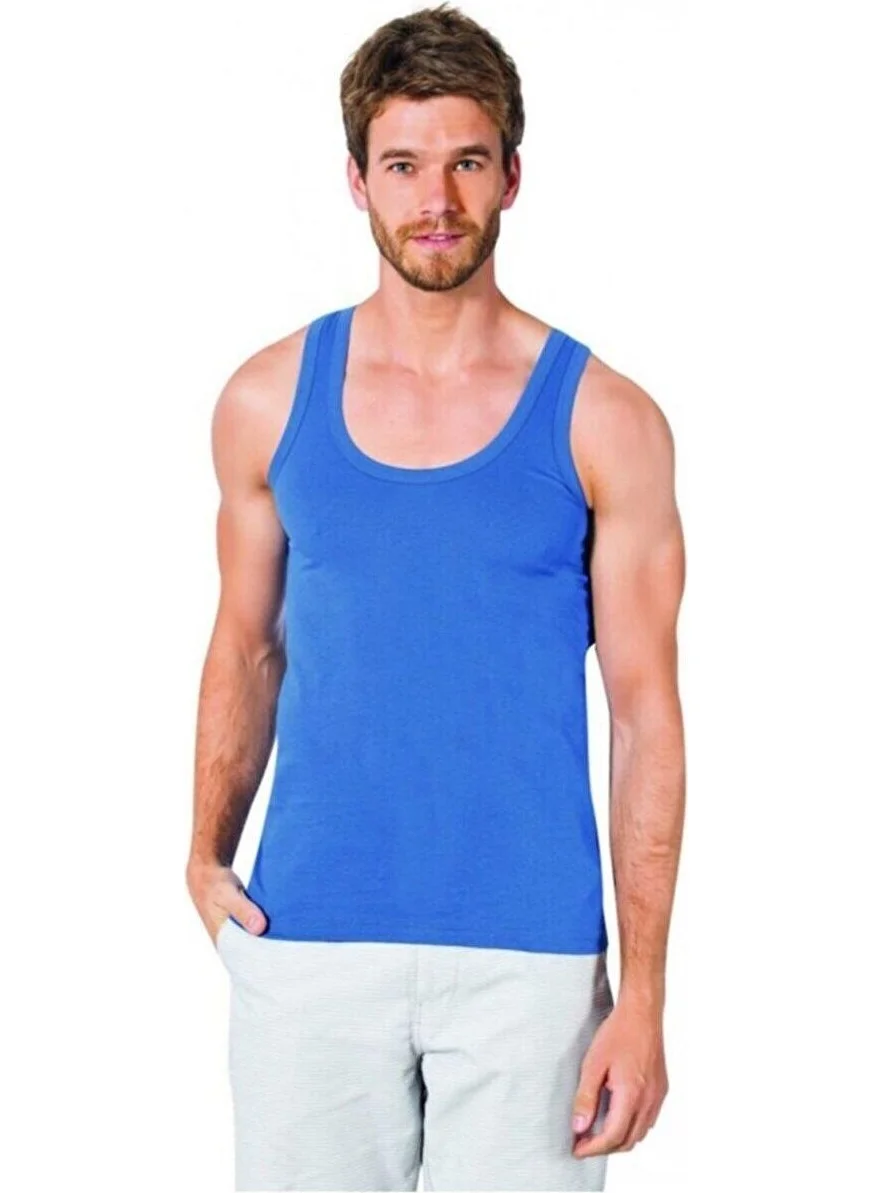 Seher Yıldızı Morning Star Men's Classic Colorful Undershirt with Straps - 12 Pieces