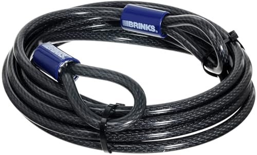BRINKS - 15 ft x 3/8" Flexible Steel Loop Cable - Heavy Duty Vinyl Wrap for Corrosion Protection - Image 1