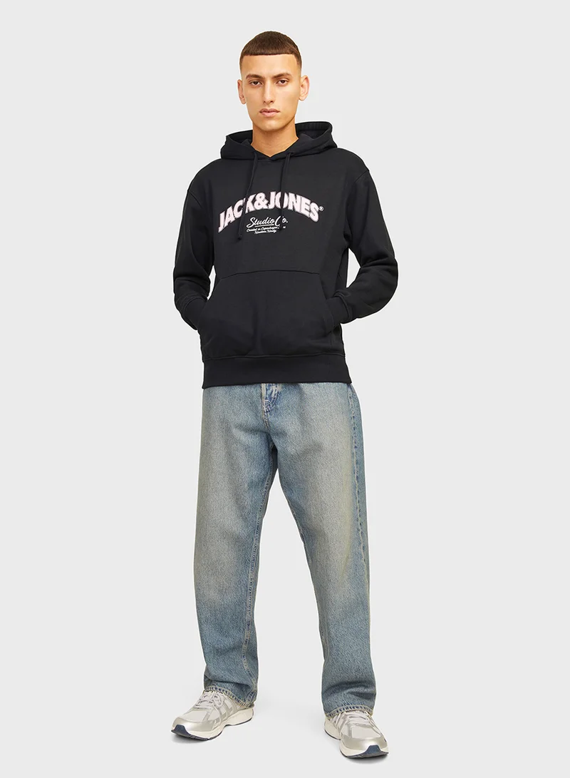 JACK & JONES Logo Print Pullover Hoodie