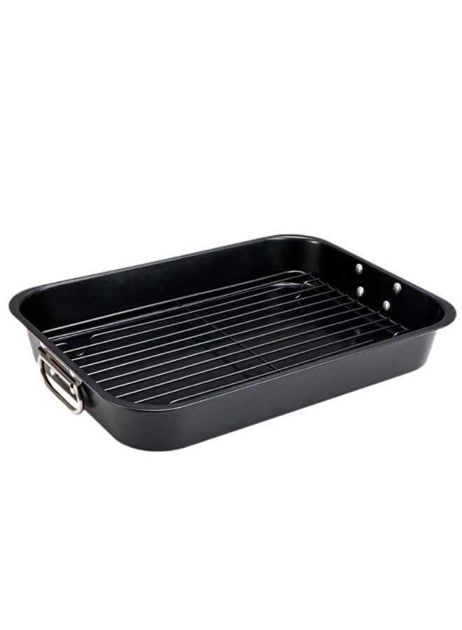 chefmade 15-Inch Non-Stick Roasting Pan with Flat Wire Rack - Image 1
