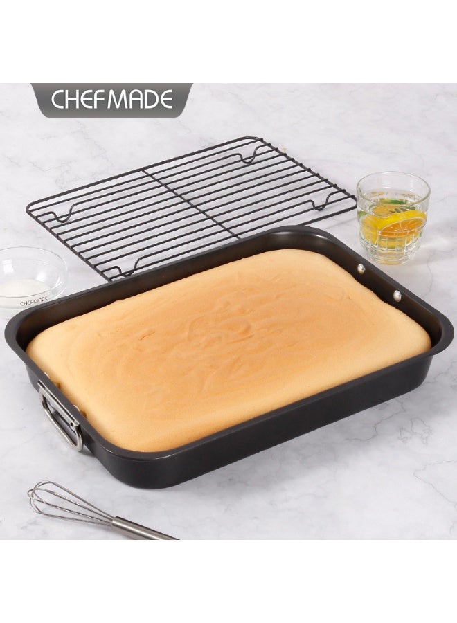 chefmade 15-Inch Non-Stick Roasting Pan with Flat Wire Rack - Image 4