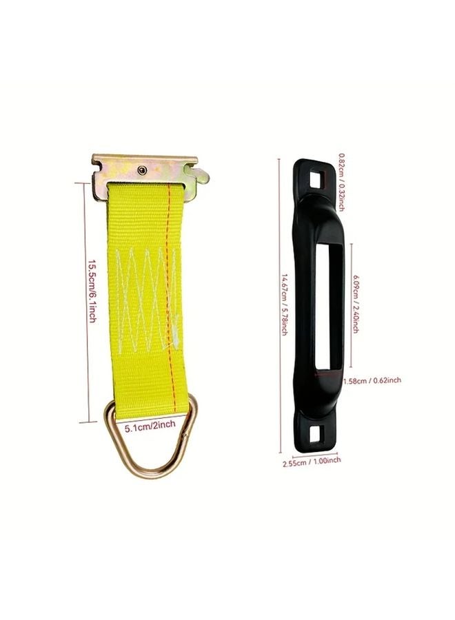Yellow Heavy Duty E Track Tie Down Strap With D Ring 2 Pack 3449 Lb Capacity - Image 4