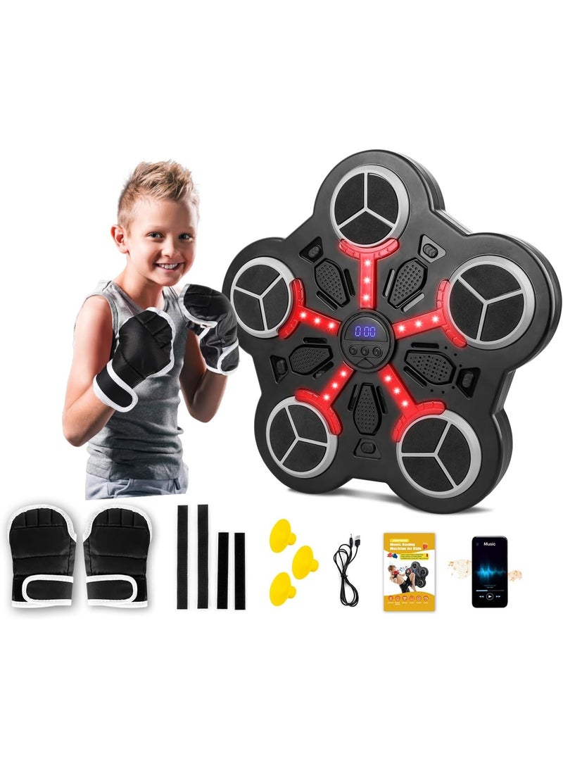 LBMT Music Boxing Machine for Kids,Wall Mounted Bluetooth Smart Boxing Machine with Workout Gloves,Two Installation Methods ,Music Boxing Machine with Scoring Function for Home - Image 1