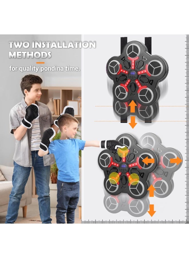 LBMT Music Boxing Machine for Kids,Wall Mounted Bluetooth Smart Boxing Machine with Workout Gloves,Two Installation Methods ,Music Boxing Machine with Scoring Function for Home - Image 4