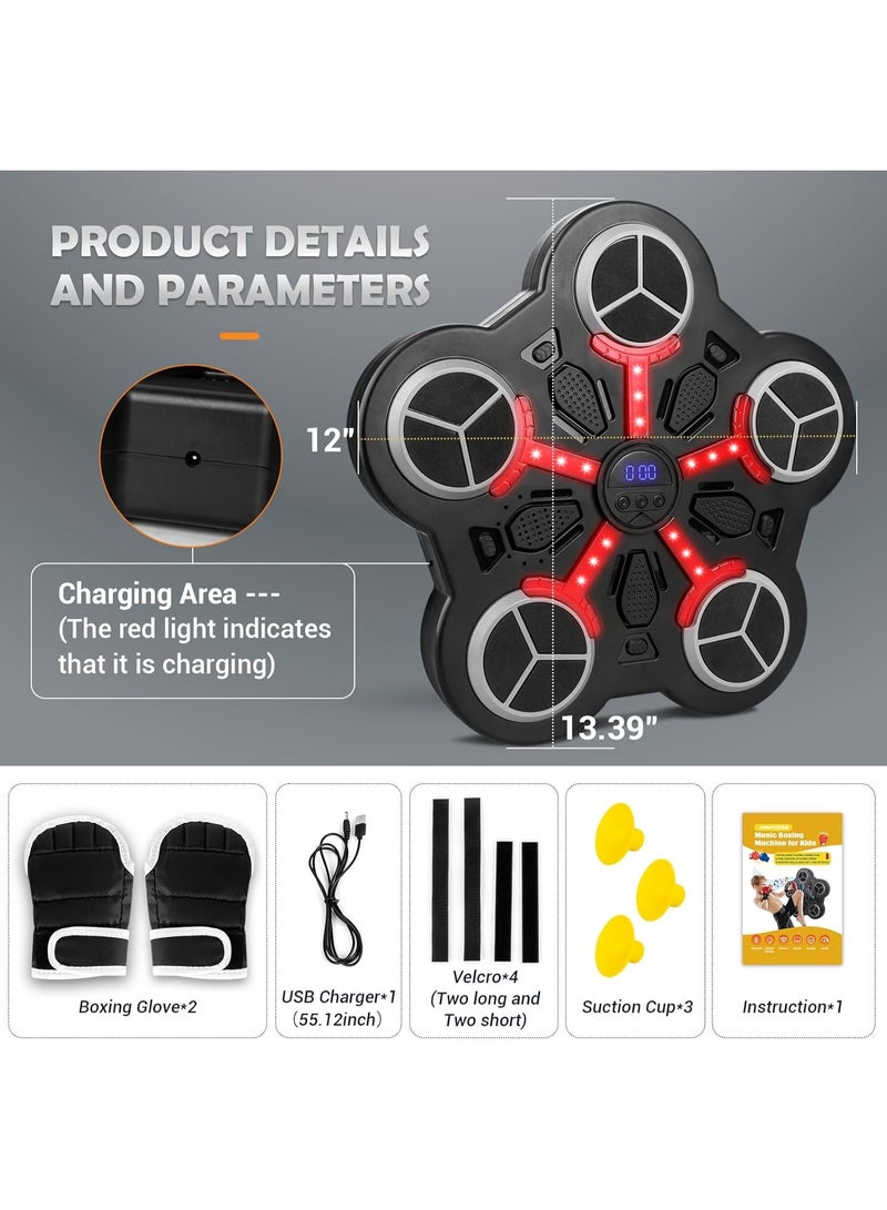 LBMT Music Boxing Machine for Kids,Wall Mounted Bluetooth Smart Boxing Machine with Workout Gloves,Two Installation Methods ,Music Boxing Machine with Scoring Function for Home - Image 3