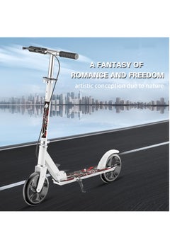 DMG Kick Scooter, Foldable Scooter with 4 Adjustment Levels Handlebar, Teens & Adult Scooter with Anti-Shock Suspension, Dual Brake Design, Max Load 100 KG, 8IN Big Wheels for Kids, Teen and Adults