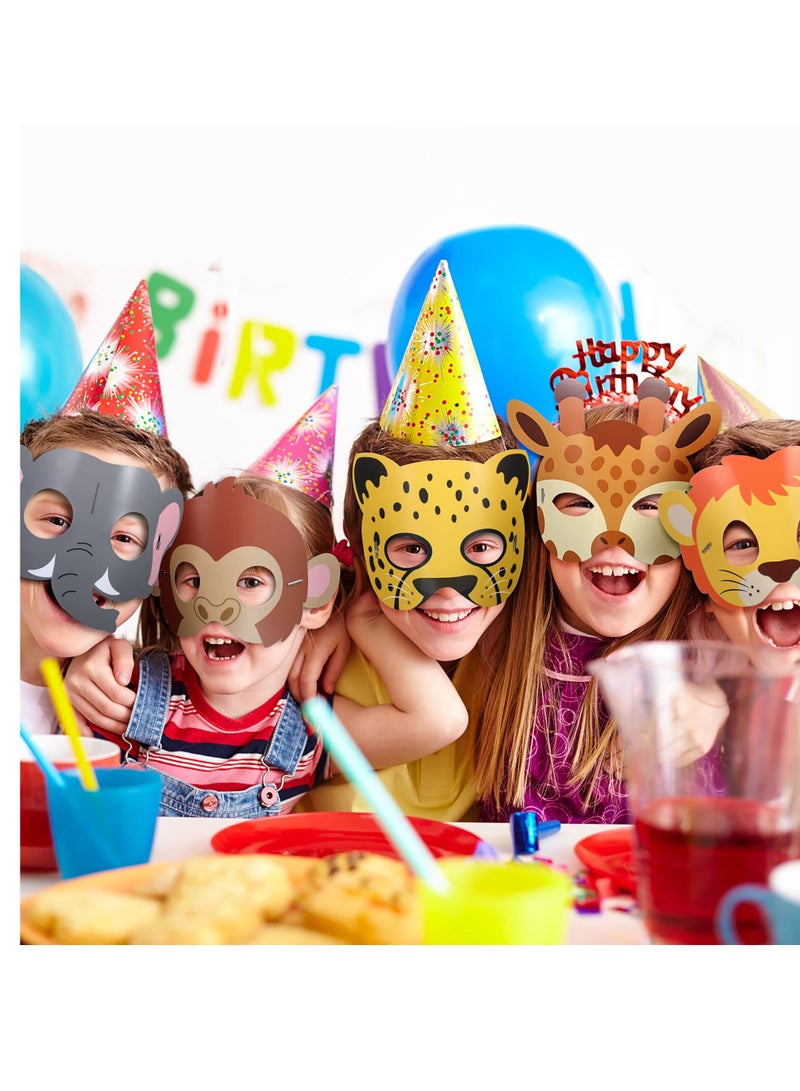 SYOSI Animal Masks Party Favors for Kids, Jungle Theme Birthday Dress Up Supplies Decorations, Costumes Dress-Up - Image 5