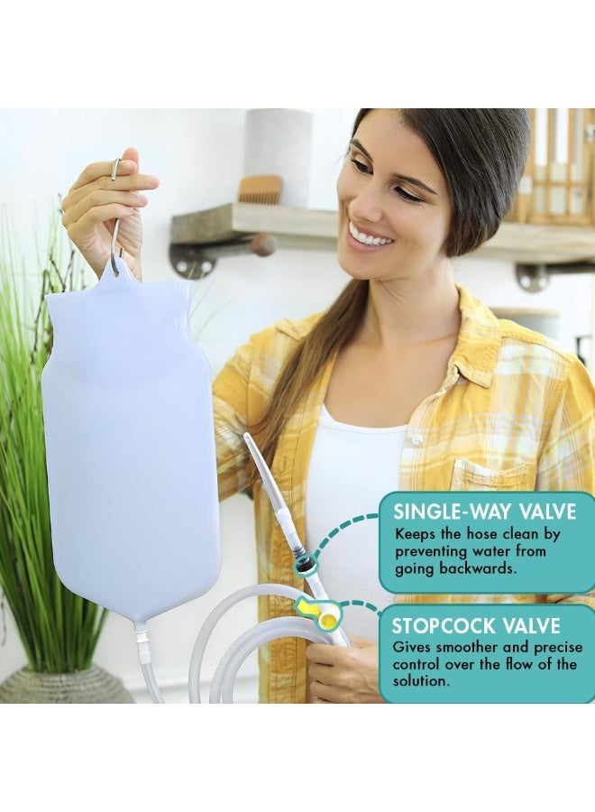Mikacare Enema Bag Kit Clear Non-Toxic Silicone. for Coffee and Enema Kit for Colon Cleansing - Enema Detox - 2 Quart - Home Colonic Kit - Enema Coffee not Included - Image 4