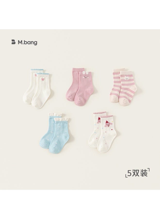 Bangxuan Children's Clothing Kids Socks Spring Thin Cartoon Boys Mid-calf Socks Breathable Versatile Girls Ankle Socks