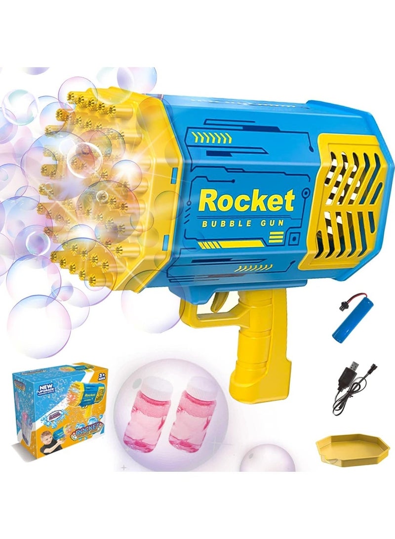 ROCKIT 69-hole bubble gun for children – Rocket Bubble Gun Multicolor version with USB battery and bubble solution - Image 1