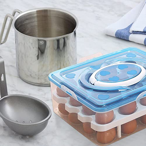 Styleys Plastic Egg Box, Egg Tray For Fridge (32 Eggs) 1 Piece, Blue, Rectangular - Image 5