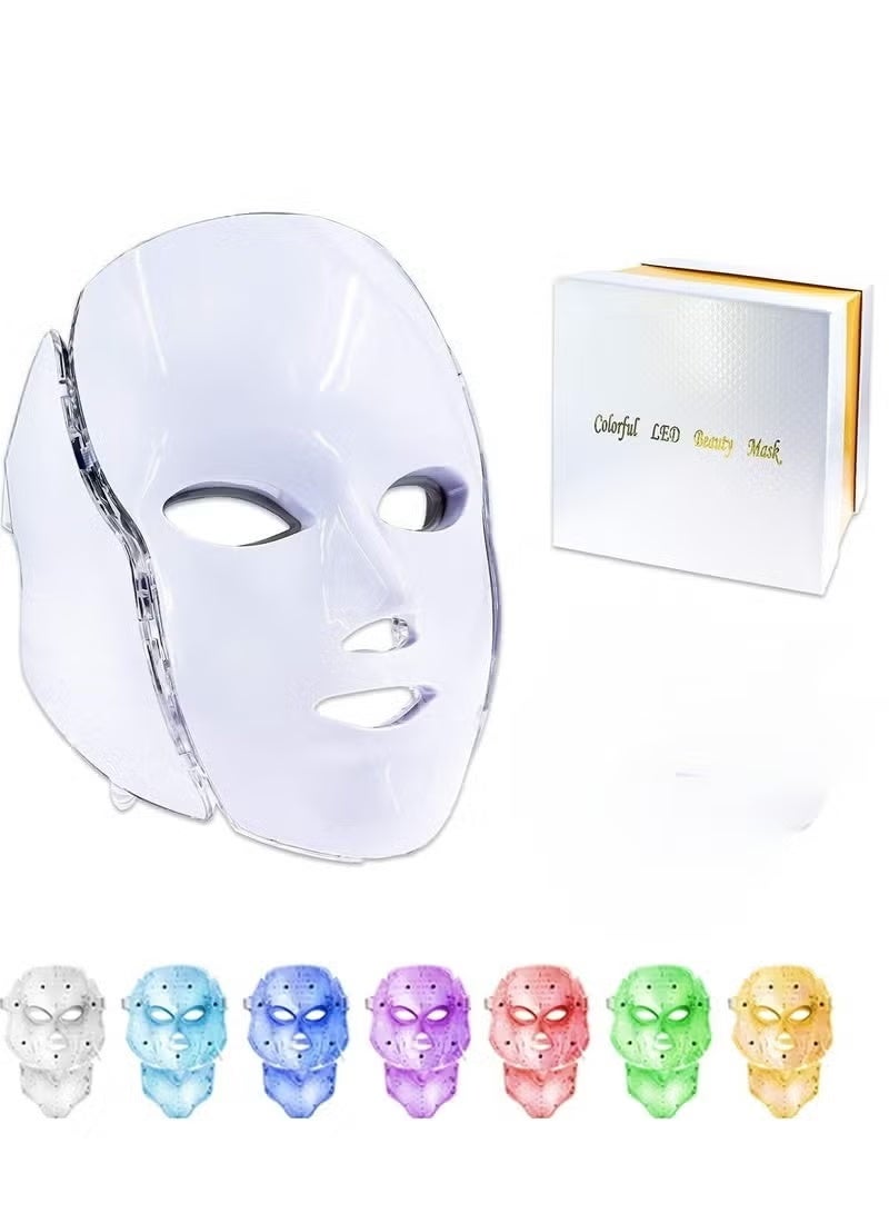 ELTRAZONE Beauty LED Light Facial Mask – 7-Color Skin Rejuvenation Device for Anti-Acne Care, Brightening, Firming & Soothing Treatment with Adjustable Light Modes for Home Facial Therapy - Image 1