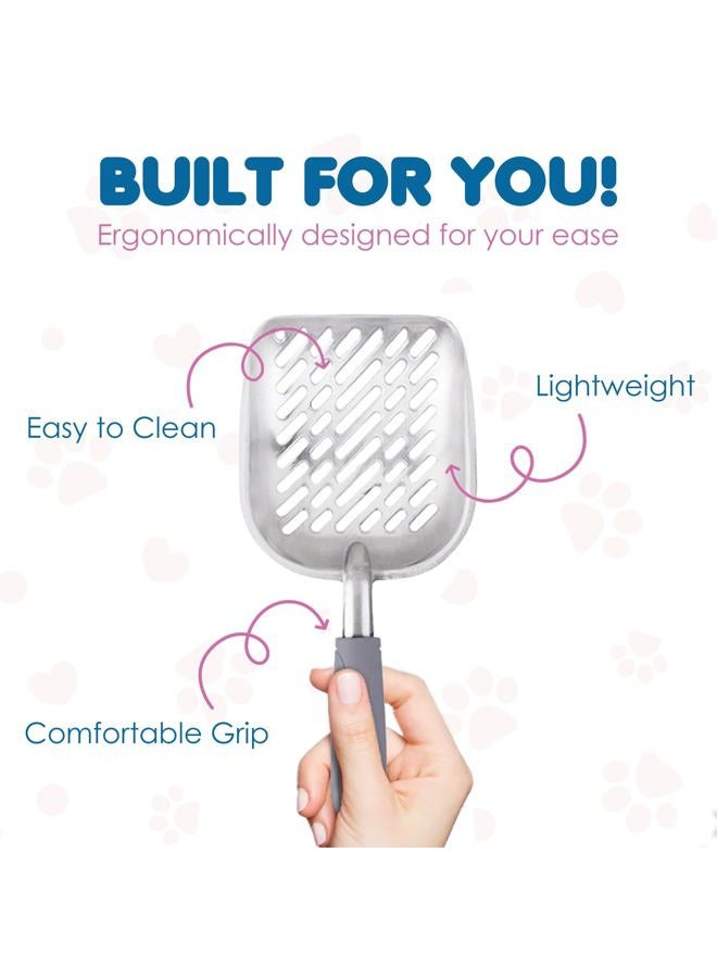 SunGrow Non-Stick Cat Litter Sifter Scoop - 2-Minutes to Clean a Litter Box - Easy sifting with Anti-Scatter Sides - Image 5