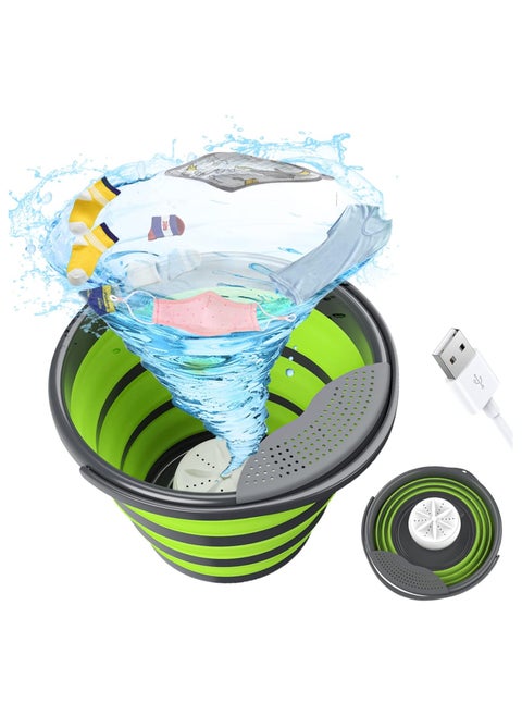 10L Mini Washing Machine Portable Foldable Laundry Tub Washing Machines by USB Powered for Socks Underwear Ultrasonic Automatic Small Portable Washers Folding Clothe for Camping Travel Home