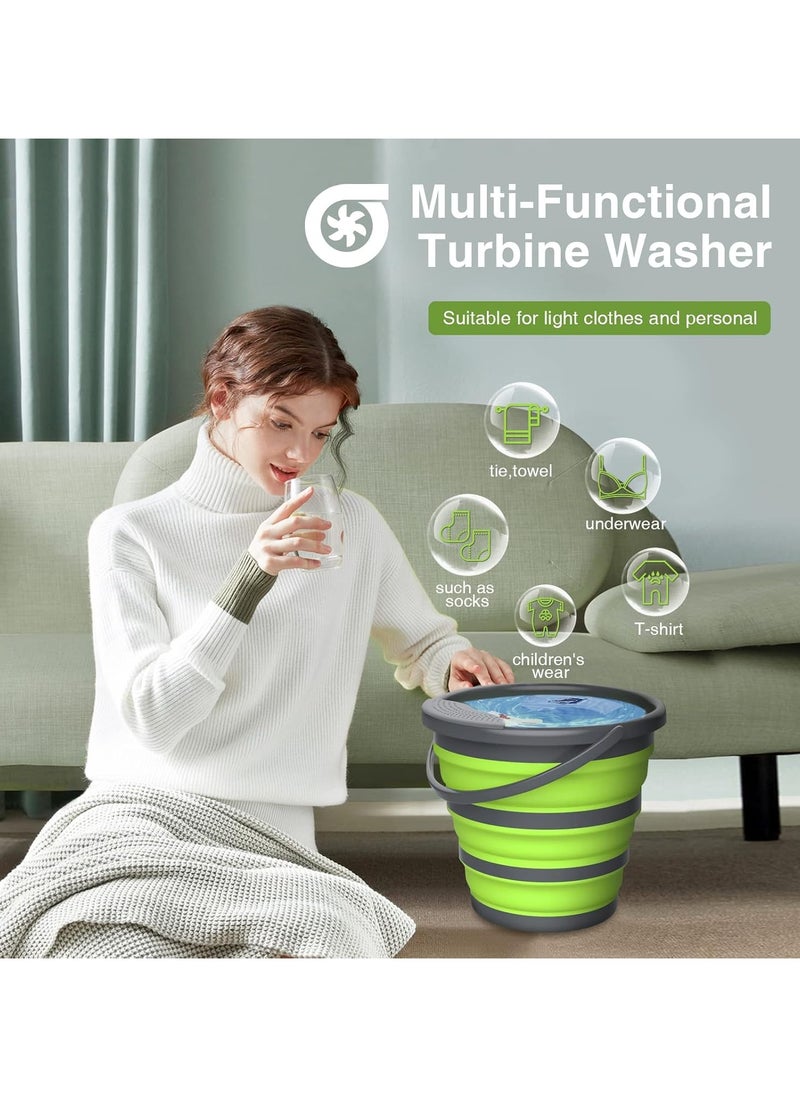 AROAQ - 10L Mini Washing Machine Portable Foldable Laundry Tub Washing Machines by USB Powered for Socks Underwear Ultrasonic Automatic Small Portable Washers Folding Clothe for Camping Travel Home - Image 1
