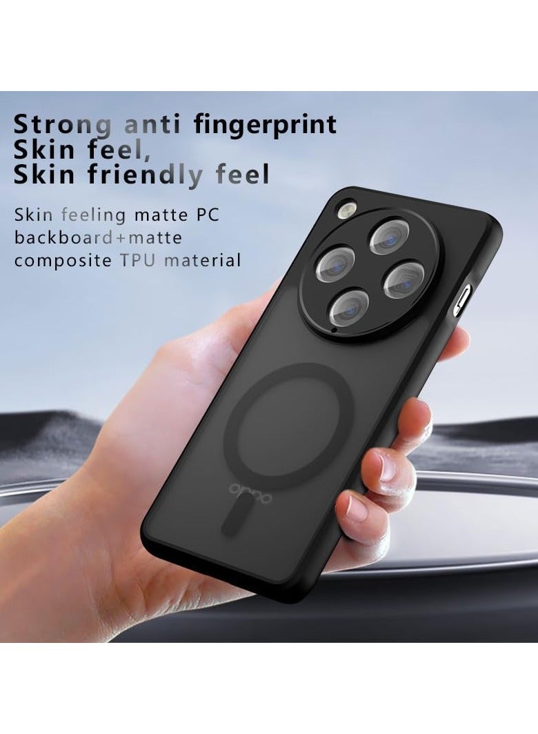 Magnetic Case Compatible with OPPO Find X8 Pro 5G Case, Frosted Matte Armor Back Cover Airbag Shockproof PC+TPU Protective Cover Support Wireless Charging - Image 3