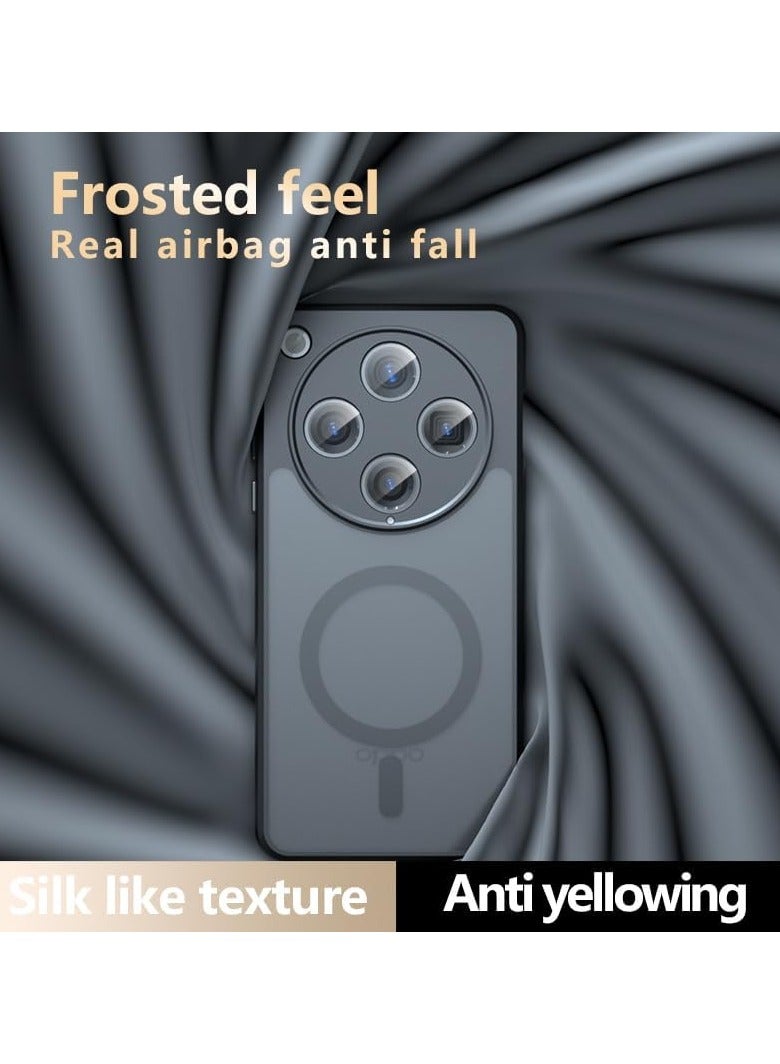 Magnetic Case Compatible with OPPO Find X8 Pro 5G Case, Frosted Matte Armor Back Cover Airbag Shockproof PC+TPU Protective Cover Support Wireless Charging - Image 5