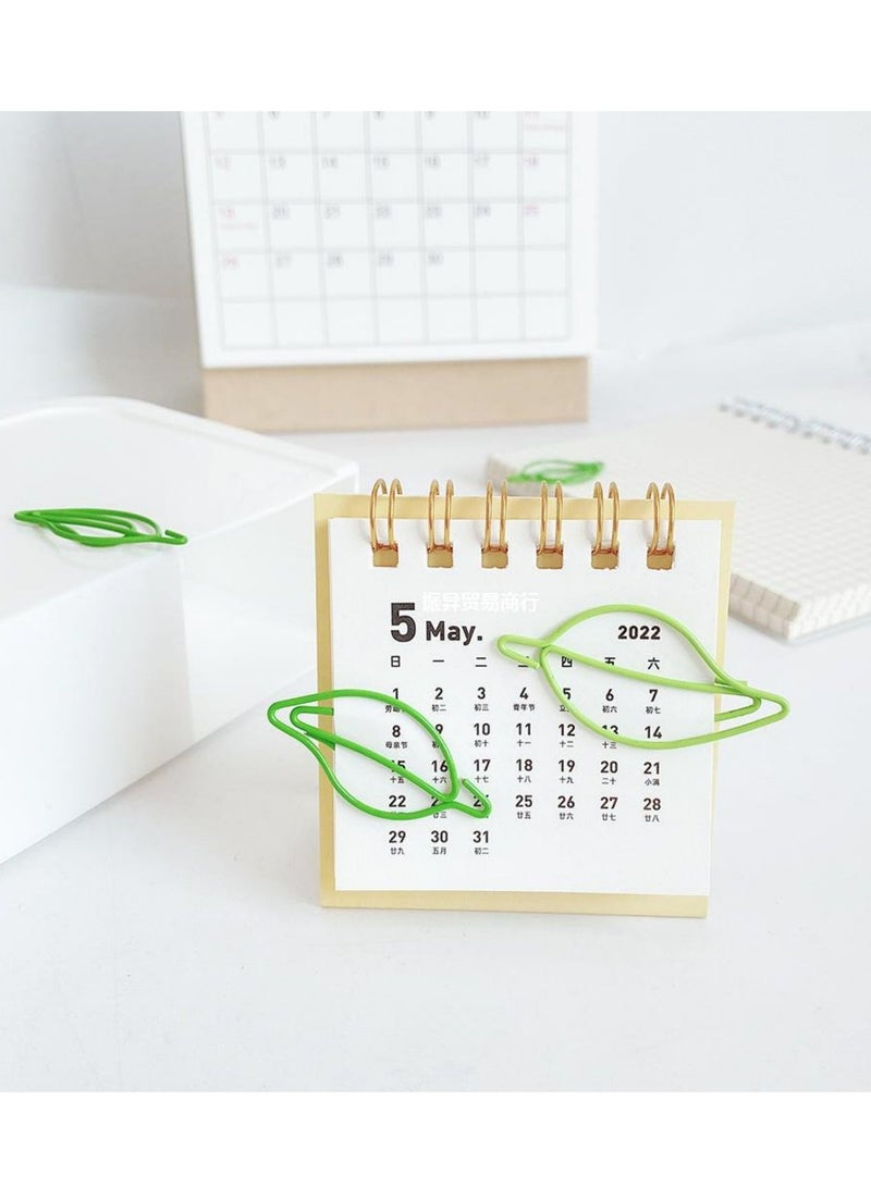 SYOSI 30pcs Shaped Paper Clip Bookmark Clips Metal Thumbtacks Note Mark Clips Fun Paper Clips File Clamps Decorative Paper Clips Document Paper Clips Plastic Office Leaf Storage - Image 2