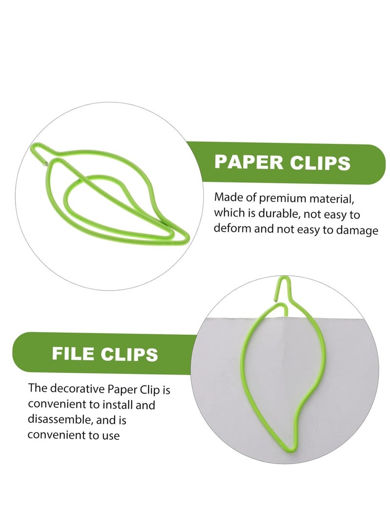 SYOSI 30pcs Shaped Paper Clip Bookmark Clips Metal Thumbtacks Note Mark Clips Fun Paper Clips File Clamps Decorative Paper Clips Document Paper Clips Plastic Office Leaf Storage - Image 3