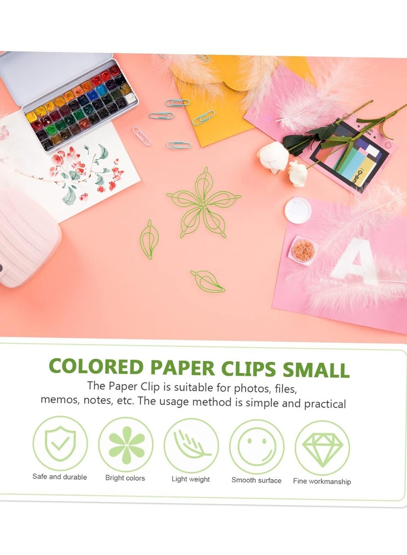 SYOSI 30pcs Shaped Paper Clip Bookmark Clips Metal Thumbtacks Note Mark Clips Fun Paper Clips File Clamps Decorative Paper Clips Document Paper Clips Plastic Office Leaf Storage - Image 4