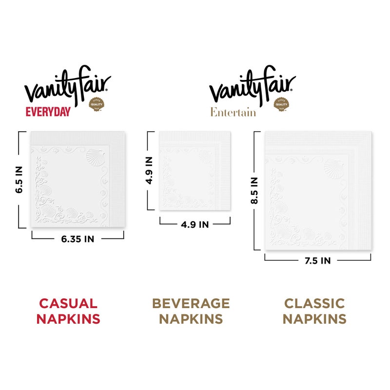 Vanity Fair Entertain Paper Napkins, 40 Count, Disposable Napkins Made For Entertaining And Events - Image 5
