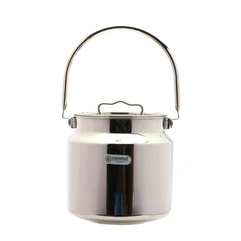 Coconut Stainless Steel Nano Bharani/Milk Pot/Oil Pot with Lid - 1 Unit (3500ML) - Image 2