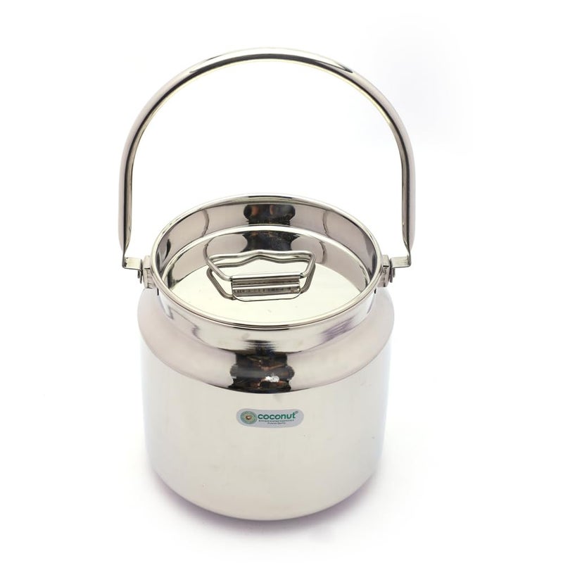 Coconut Stainless Steel Nano Bharani/Milk Pot/Oil Pot with Lid - 1 Unit (3500ML) - Image 1