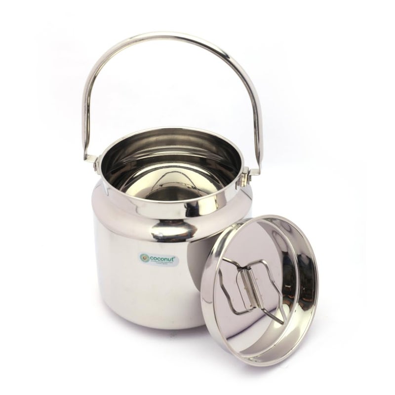 Coconut Stainless Steel Nano Bharani/Milk Pot/Oil Pot with Lid - 1 Unit (3500ML) - Image 3